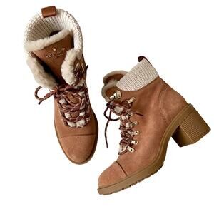 Kate Spade Walker Fur Booties in a gingerbread color